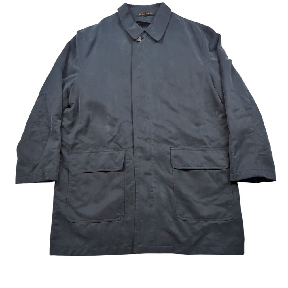 Chaps Ralph Lauren Chore Jacket Trench Coat Task Medium Navy Blue Men's